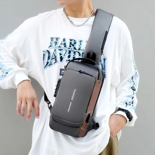 Crossbody Bag | Anti-Theft Patent Leather & USB Port
