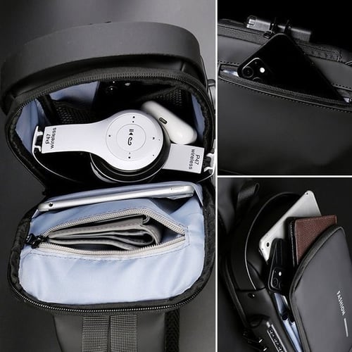 Crossbody Bag | Anti-Theft Patent Leather & USB Port