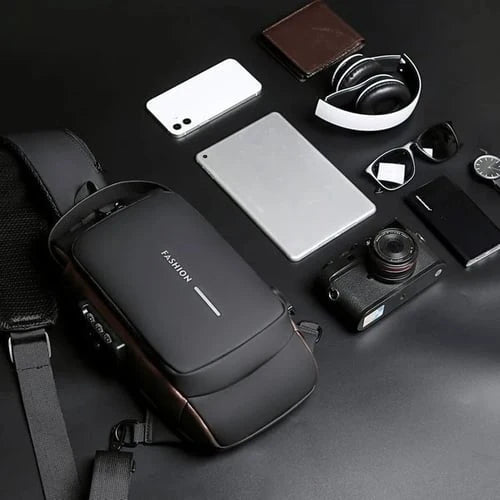 Crossbody Bag | Anti-Theft Patent Leather & USB Port