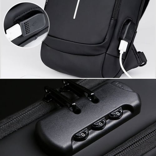 Crossbody Bag | Anti-Theft Patent Leather & USB Port
