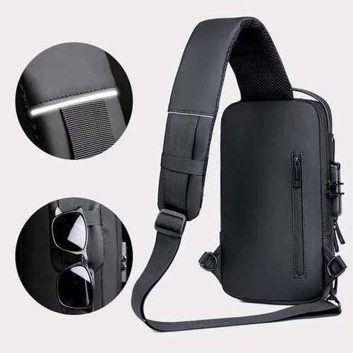 Crossbody Bag | Anti-Theft Patent Leather & USB Port