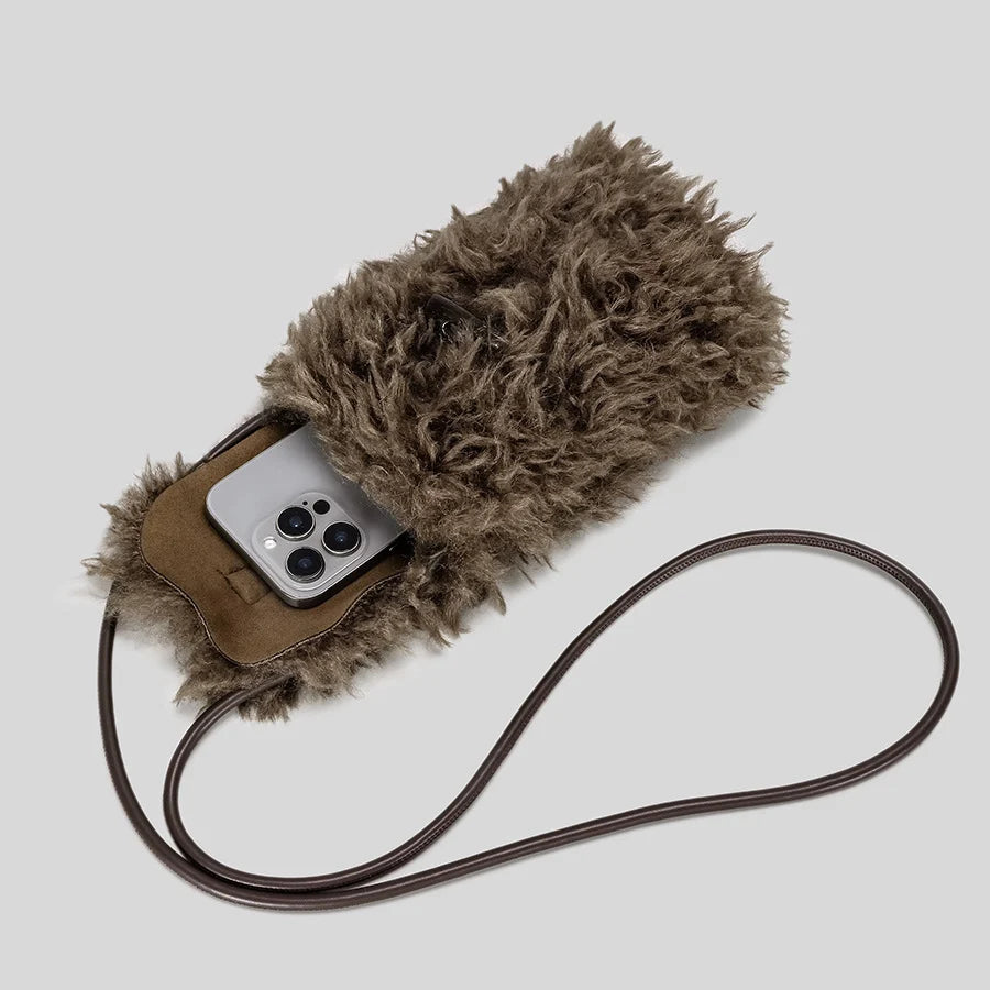 Crossbody Bag | Plush Faux Fur & Adjustable Strap
