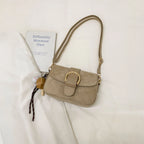 Crossbody Bag | Soft Suede & Circular Buckle | Adjustable Strap