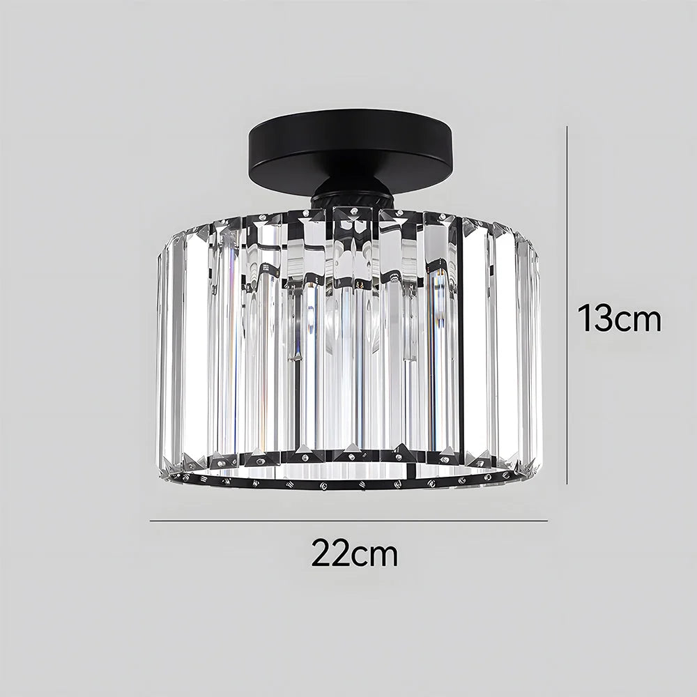 Ceiling Light | Crystal Prism Semi-Flush Design | 22 cm