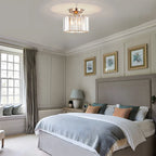 Ceiling Light | Crystal Prism Semi-Flush Design | 22 cm