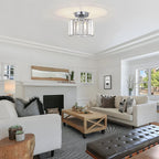 Ceiling Light | Crystal Prism Semi-Flush Design | 22 cm