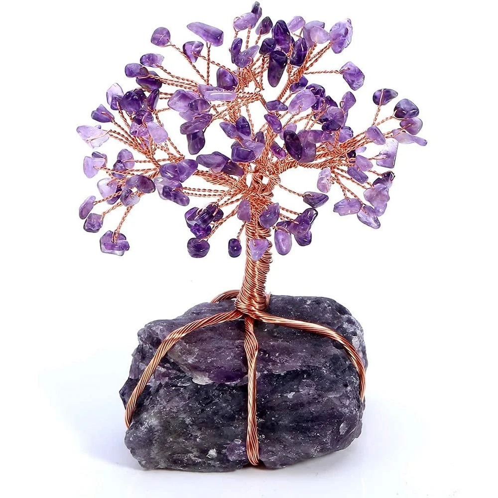 Crystal Ornament | Handcrafted Tree Of Life | Stones & Copper Wire