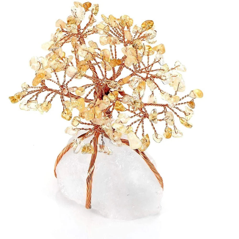 Crystal Ornament | Handcrafted Tree Of Life | Stones & Copper Wire