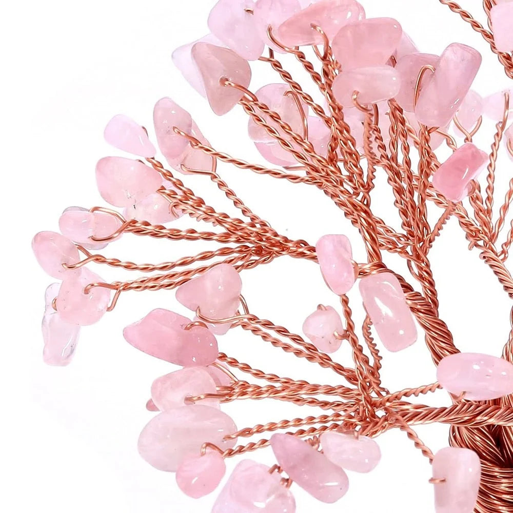 Crystal Ornament | Handcrafted Tree Of Life | Stones & Copper Wire