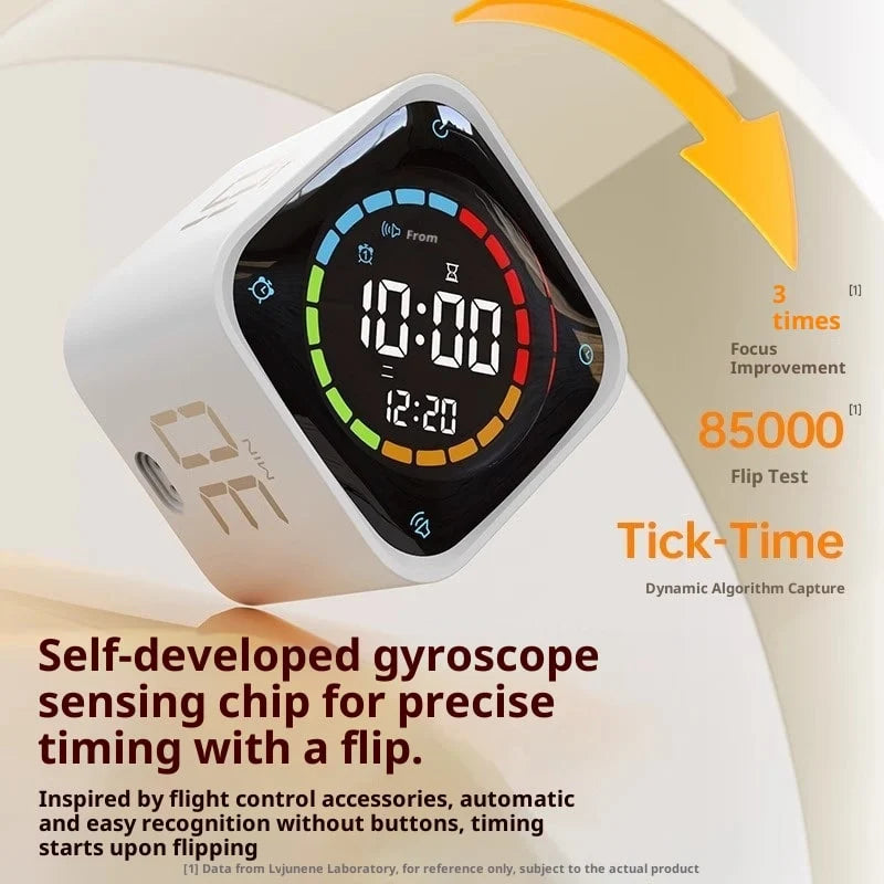 Cube Timer | Gravity-Flip & Seconds Display | USB-C Charging