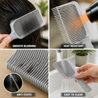 Curved Fade Comb | Heat-Resistant & Antistatic Ergonomic Teeth | With Bonus White Comb