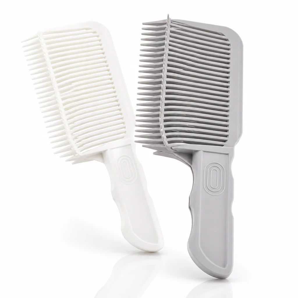 Curved Fade Comb | Heat-Resistant & Antistatic Ergonomic Teeth | With Bonus White Comb