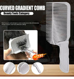 Curved Fade Comb | Heat-Resistant & Antistatic Ergonomic Teeth | With Bonus White Comb