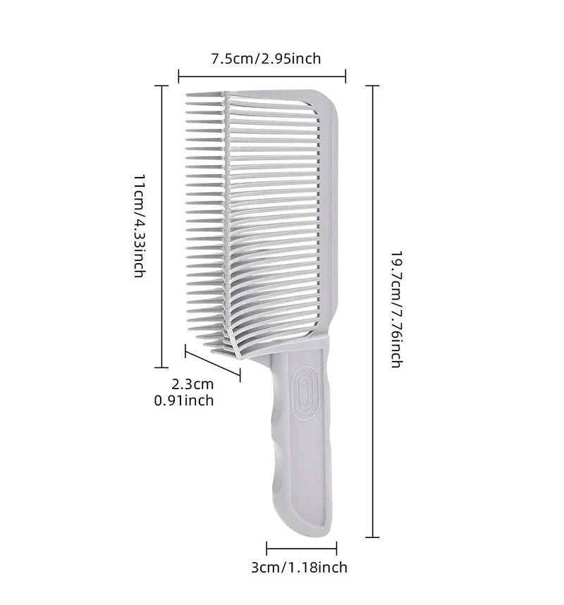Curved Fade Comb | Heat-Resistant & Antistatic Ergonomic Teeth | With Bonus White Comb