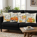 Cushion Cover | Pumpkin-Print Cotton & Machine-Washable | 45 x 45 cm