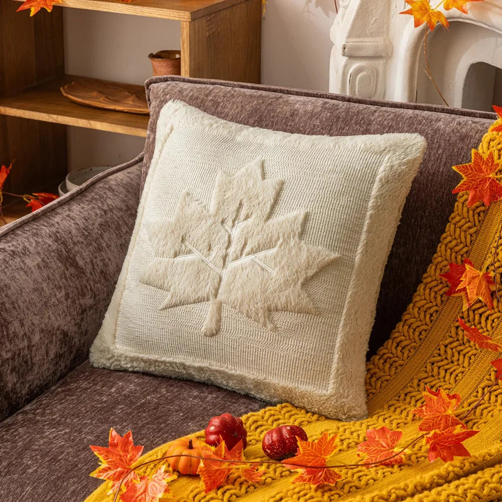 Cushion Cover | Sculptural Raised Embroidery & Machine-Washable | 18 x 18 in