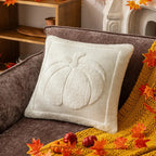 Cushion Cover | Sculptural Raised Embroidery & Machine-Washable | 18 x 18 in