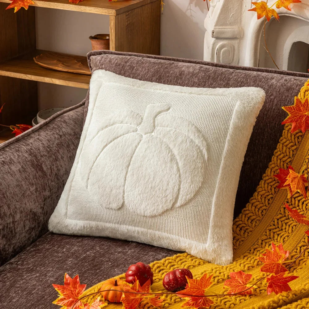 Cushion Cover | Sculptural Raised Embroidery & Machine-Washable | 18 x 18 in
