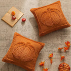 Cushion Cover | Sculptural Raised Embroidery & Machine-Washable | 18 x 18 in
