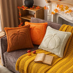 Cushion Cover | Sculptural Raised Embroidery & Machine-Washable | 18 x 18 in