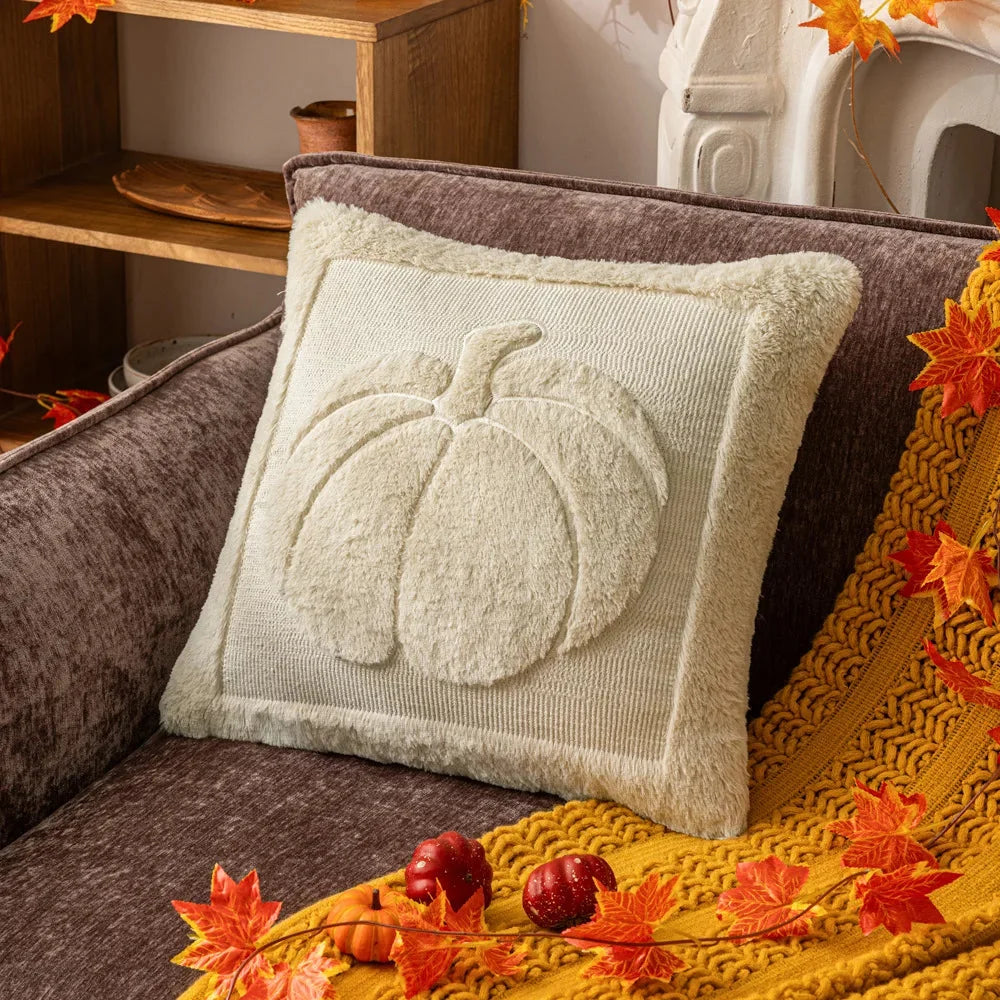 Cushion Cover | Sculptural Raised Embroidery & Machine-Washable | 18 x 18 in