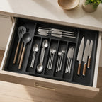 Cutlery Drawer Organizer | Expandable & Divided Compartments | Non-Slip Base