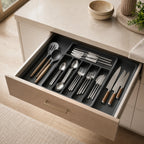 Cutlery Drawer Organizer | Expandable & Divided Compartments | Non-Slip Base