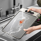 Cutting Board | Double-Sided Stainless Steel | Non-Slip & Scratch-Resistant