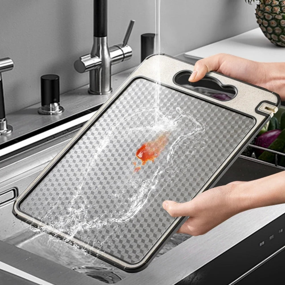 Cutting Board | Double-Sided Stainless Steel | Non-Slip & Scratch-Resistant