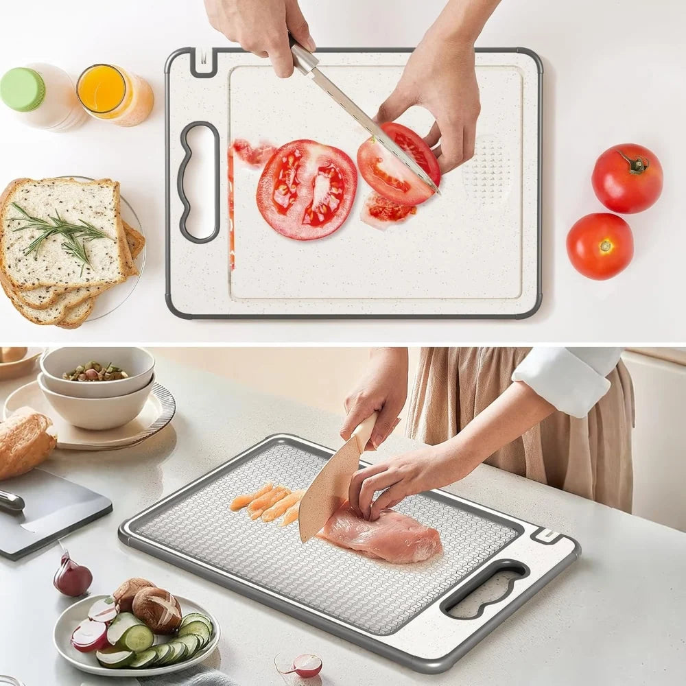 Cutting Board | Double-Sided Stainless Steel | Non-Slip & Scratch-Resistant