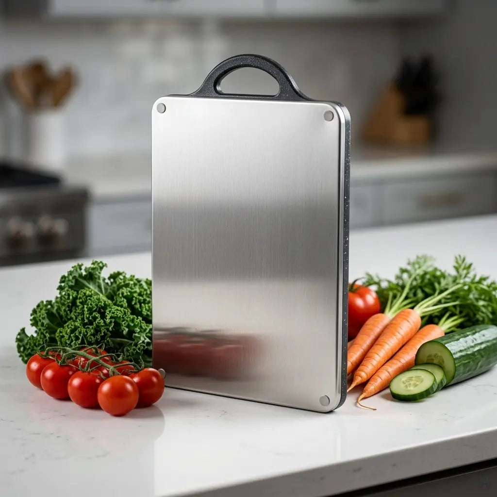 Cutting Board | Dual-Sided Stainless Steel & Textured Surfaces