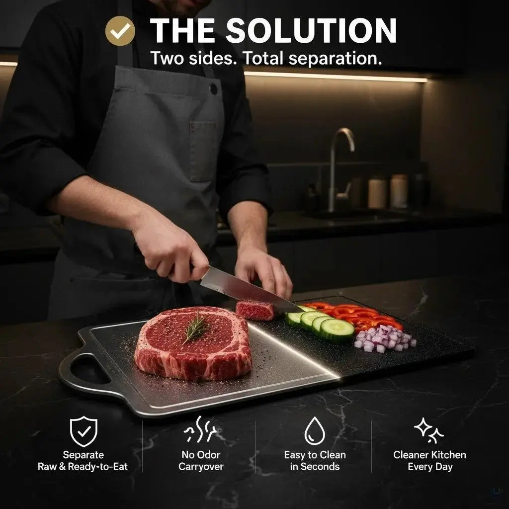 Cutting Board | Dual-Sided Stainless Steel & Textured Surfaces