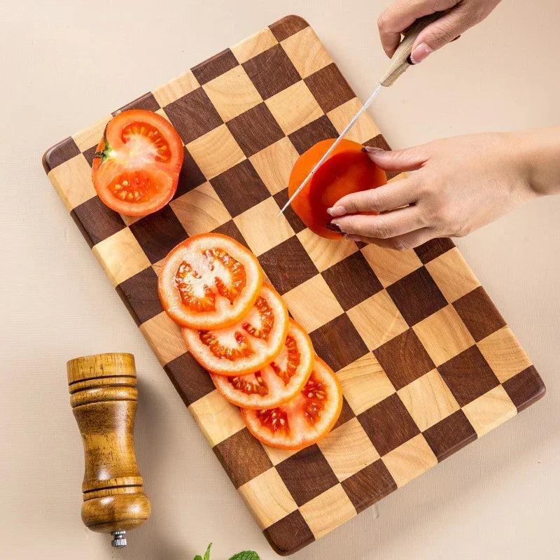 Cutting Board | Solid Wood Checkerboard Design
