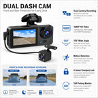 Dash Cam | Dual Camera & 150° Wide-Angle & Motion Detection