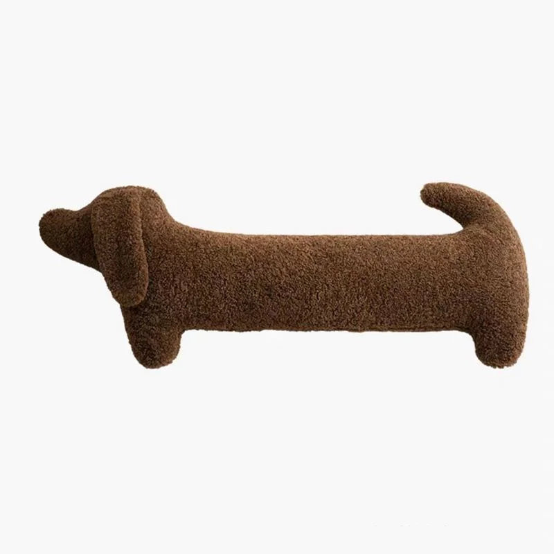 Decorative Cushion | Dachshund-Shaped Bouclé Fabric | 68 cm