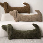 Decorative Cushion | Dachshund-Shaped Bouclé Fabric | 68 cm