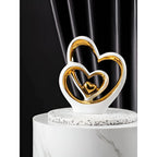 Decorative Figure | Glazed Porcelain & Double Heart