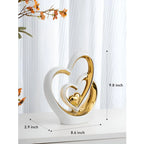 Decorative Figure | Glazed Porcelain & Double Heart