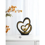 Decorative Figure | Glazed Porcelain & Double Heart