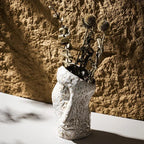 Decorative Flower Vase | Face-Inspired White Ceramic | Desk & Shelf Accent