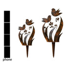 Decorative Garden Fence | Sturdy Iron & Bird-Flower Motif | 35 x 13.5 & 45 x 18 cm