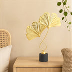 Decorative Leaf Sculpture | Ribbed Fan Design & Stable Base