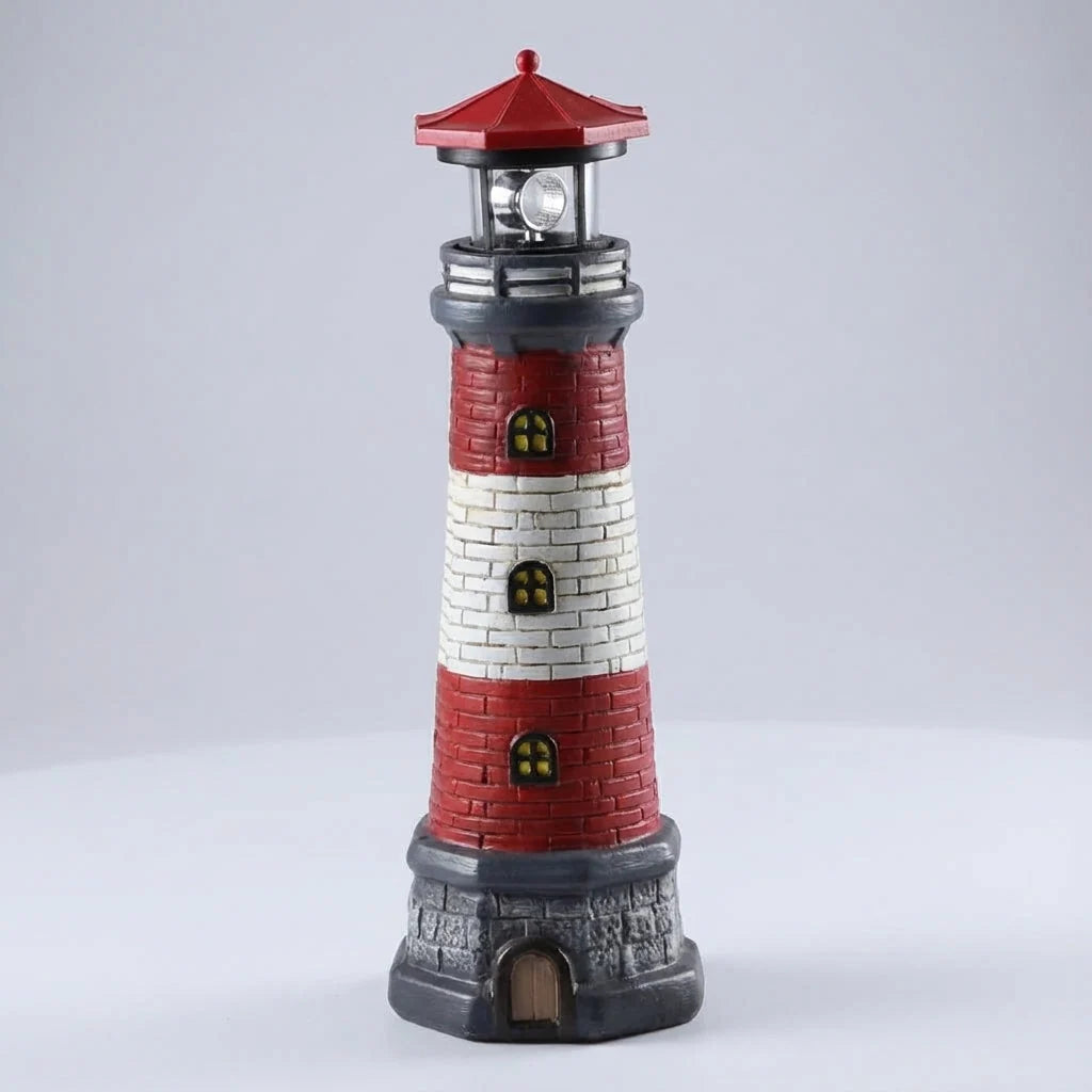 Decorative Lighthouse | Solar-Powered & Rotating Beacon