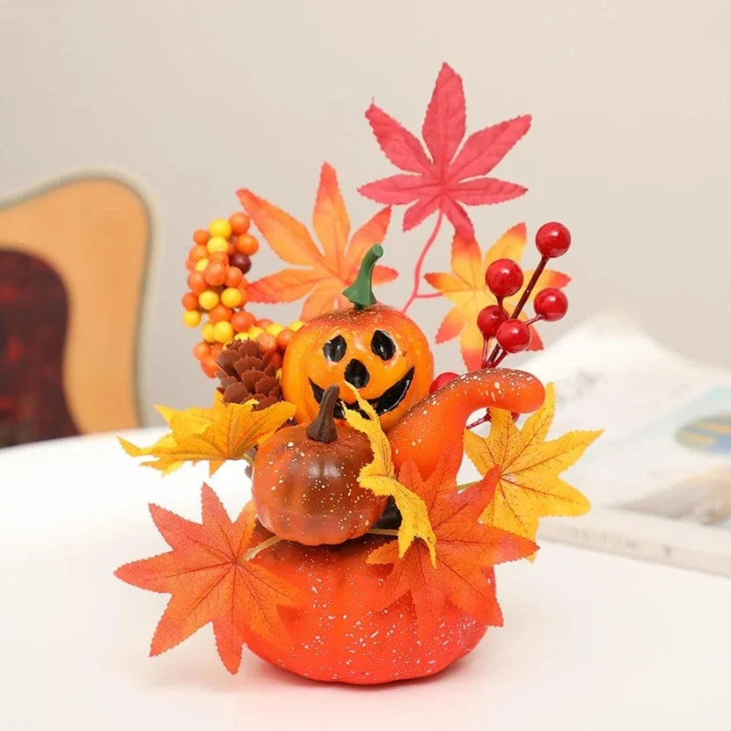 Decorative Ornament | Pumpkin-Inspired Resin | Indoor Tabletop