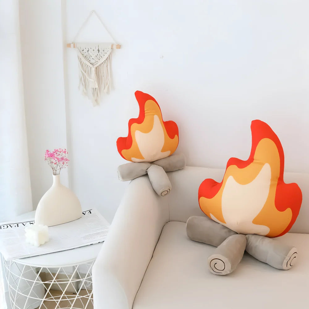 Decorative Pillow | Campfire Design & Plush Fill | Two Sizes