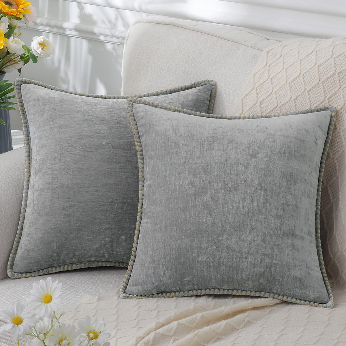 Decorative Pillow | Soft Chenille & Machine Washable | Multiple Sizes