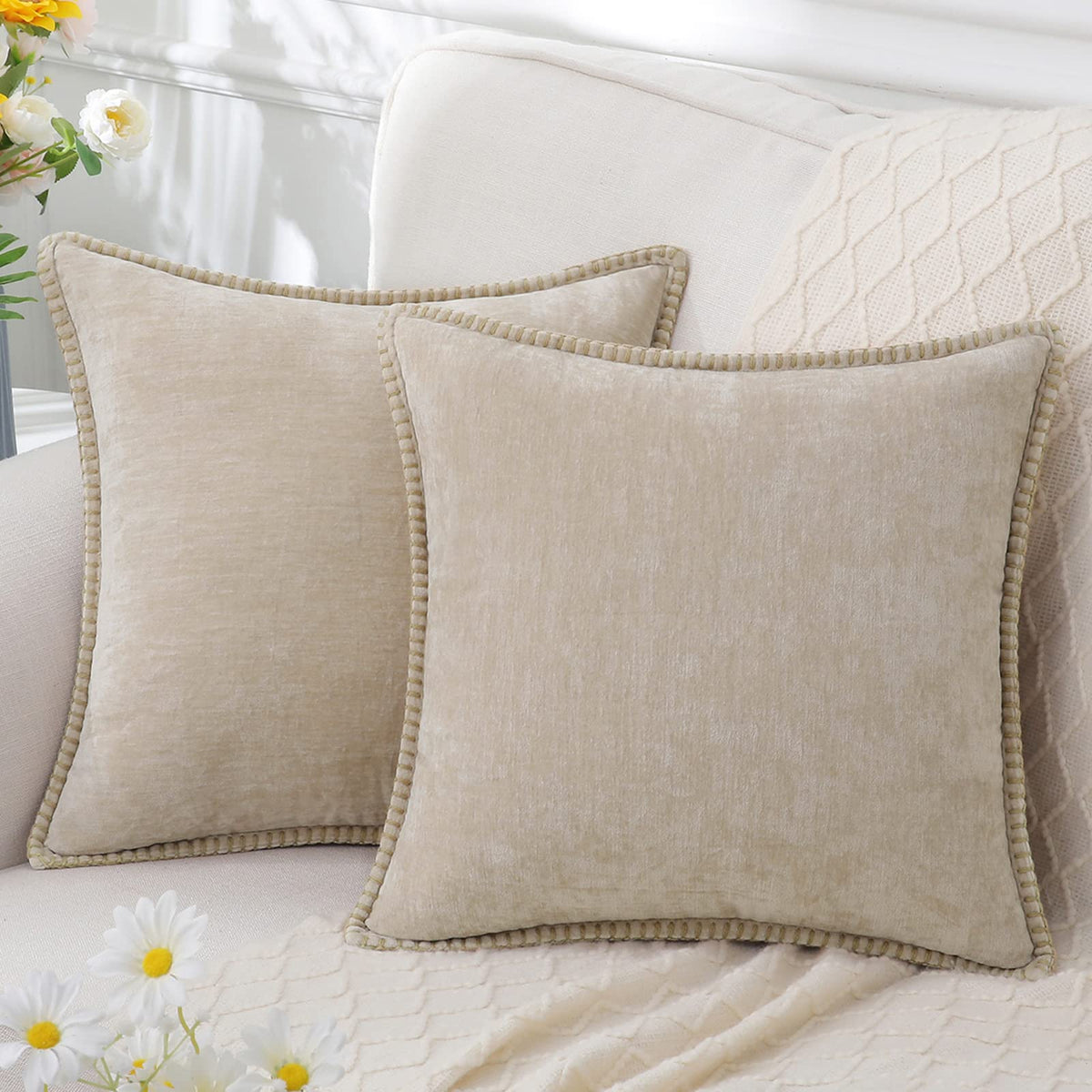 Decorative Pillow | Soft Chenille & Machine Washable | Multiple Sizes