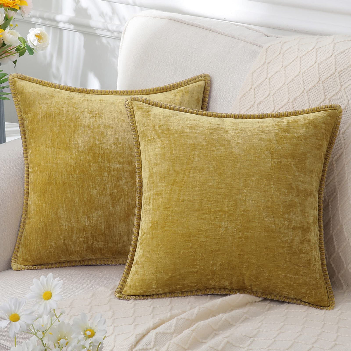 Decorative Pillow | Soft Chenille & Machine Washable | Multiple Sizes