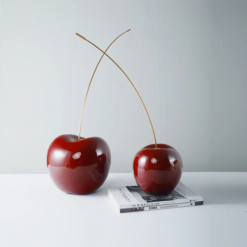 Decorative Sculpture | Glossy Ceramic Realistic Design | Set of 2