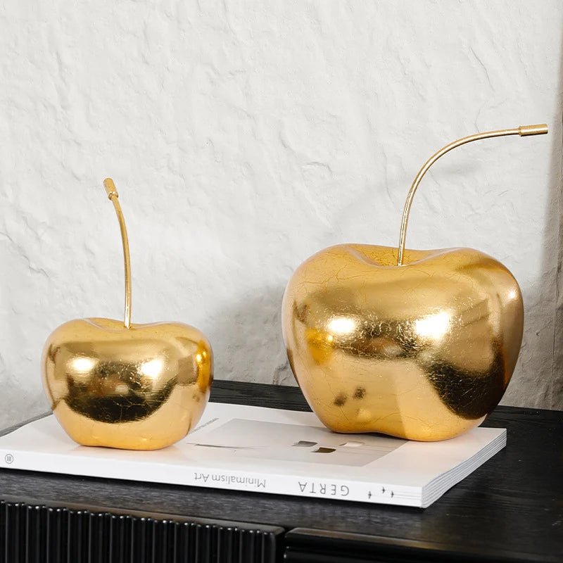 Decorative Sculpture | Glossy Ceramic Realistic Design | Set of 2